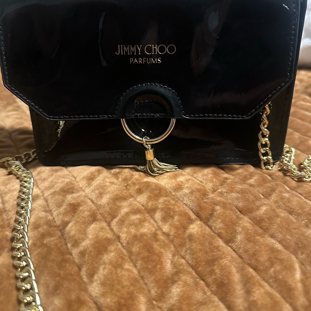 Jimmy Choo Black Crossbody Bag with Gold Chain